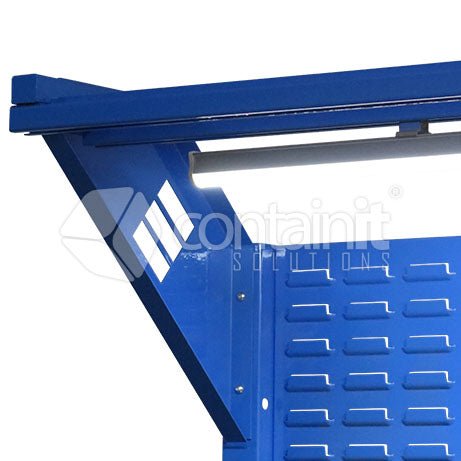 Backboard Light & Power Options - 1800mm Backboard with Lighting & Powerpoint – Half Tool Hanging Half Lourve - Containit Solutions