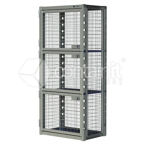 Heavy Duty Modular Mesh Locker Series - 3 Door Locker - Containit Solutions