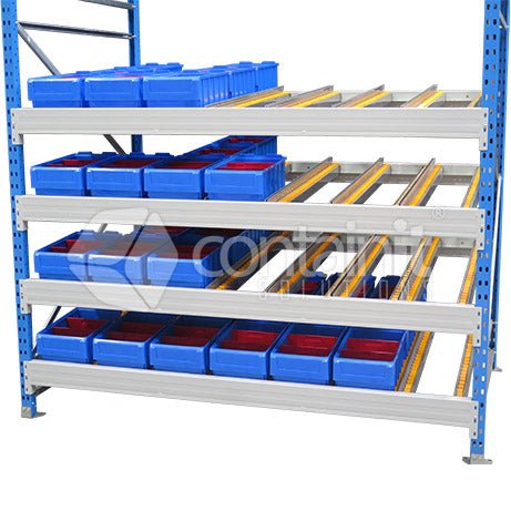 Medium Gravity Feed Carton Flow Racks - 2400 Medium Carton Flow Rack - Containit Solutions