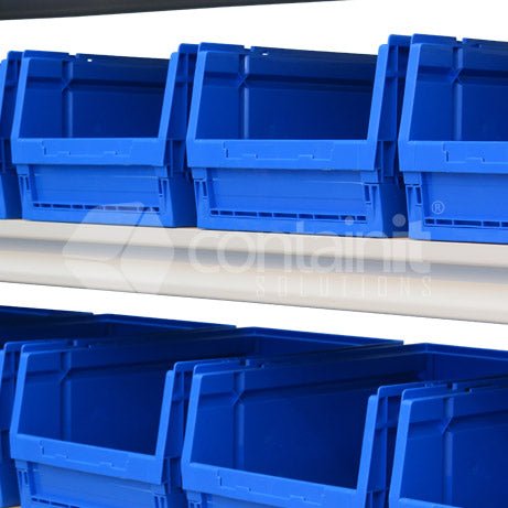 Storeman® Longspan Shelving with Small Buckets - Longspan Starter Bay - Containit Solutions