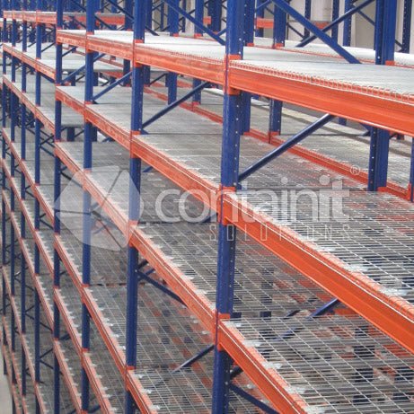 Wire Mesh Decks & Dividers to suit Pallet Racking - Wire Mesh Divider with Securing Clips - Containit Solutions