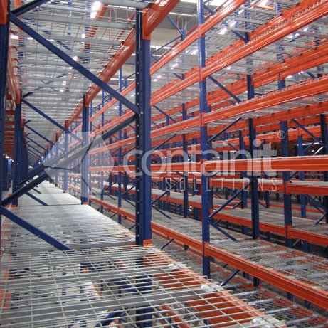 Wire Mesh Decks & Dividers to suit Pallet Racking - Wire Mesh Divider with Securing Clips - Containit Solutions