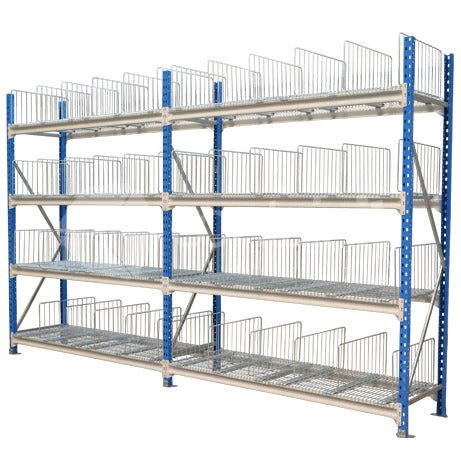 1800mm Long Storeman® Longspan Shelving with Mesh Decks - 400mm Deep Starter Bay (inc. 4 shelves) - Containit Solutions